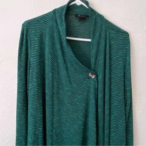 AB Studio Sweater Women’s Size Large One‎ Button Closure Cardigan Green - Picture 6 of 6